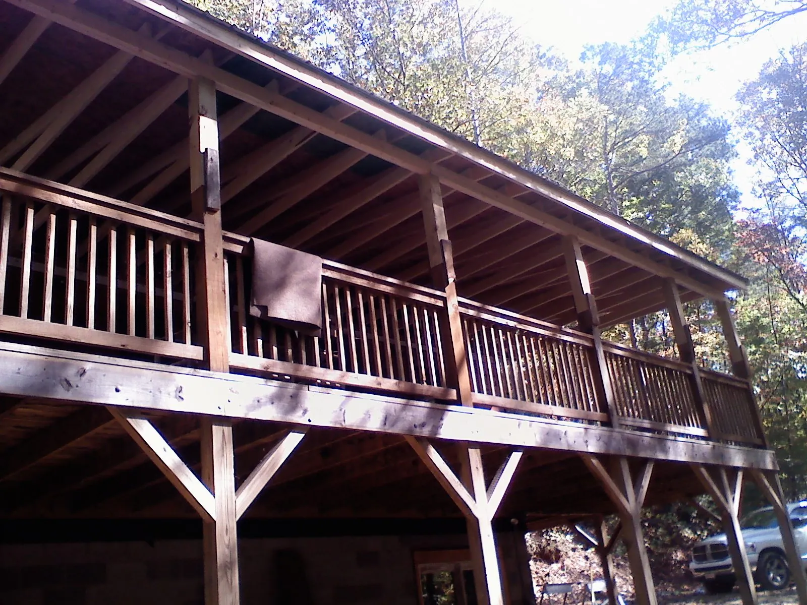 Timber framing under a new elevated porch and deck — Roof Leak Repair in Griffithsville by Roofing Brothers